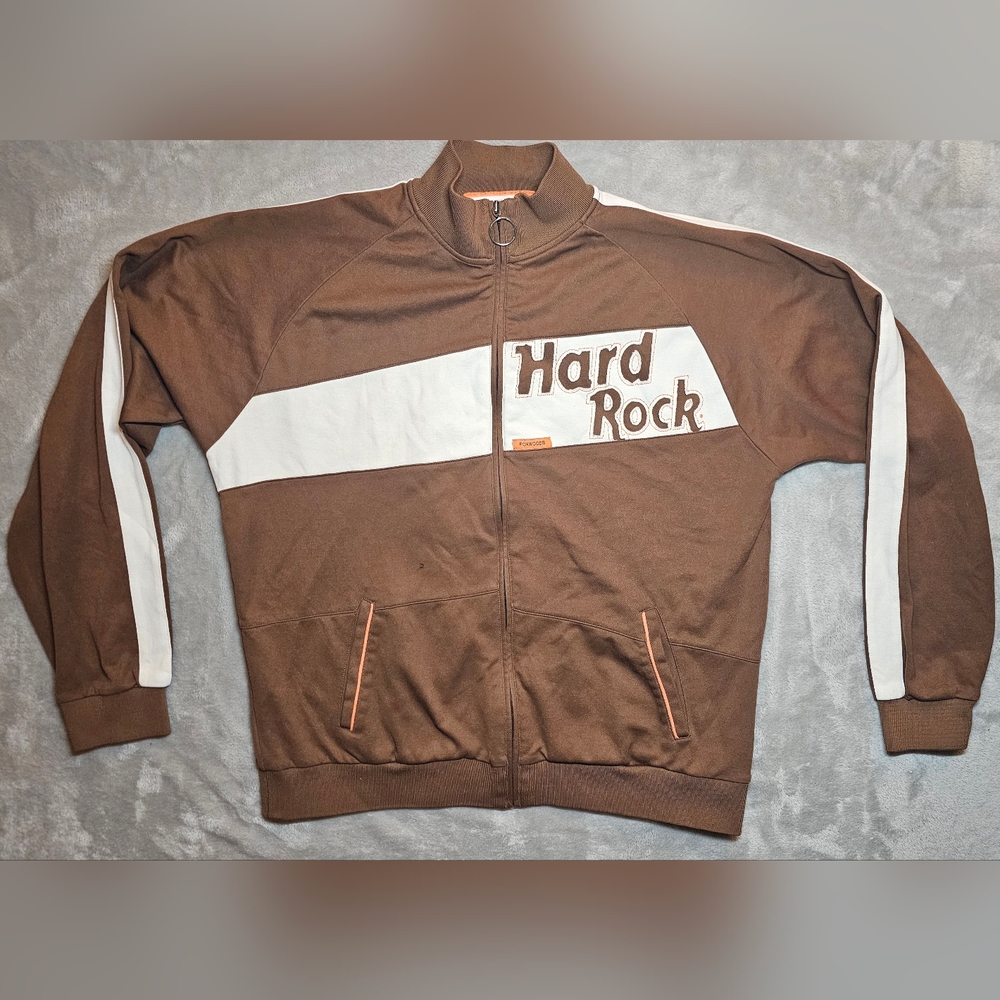 Hard Rock Cafe Fox woods Full Zip  Jacket‎ XL Embroidered.